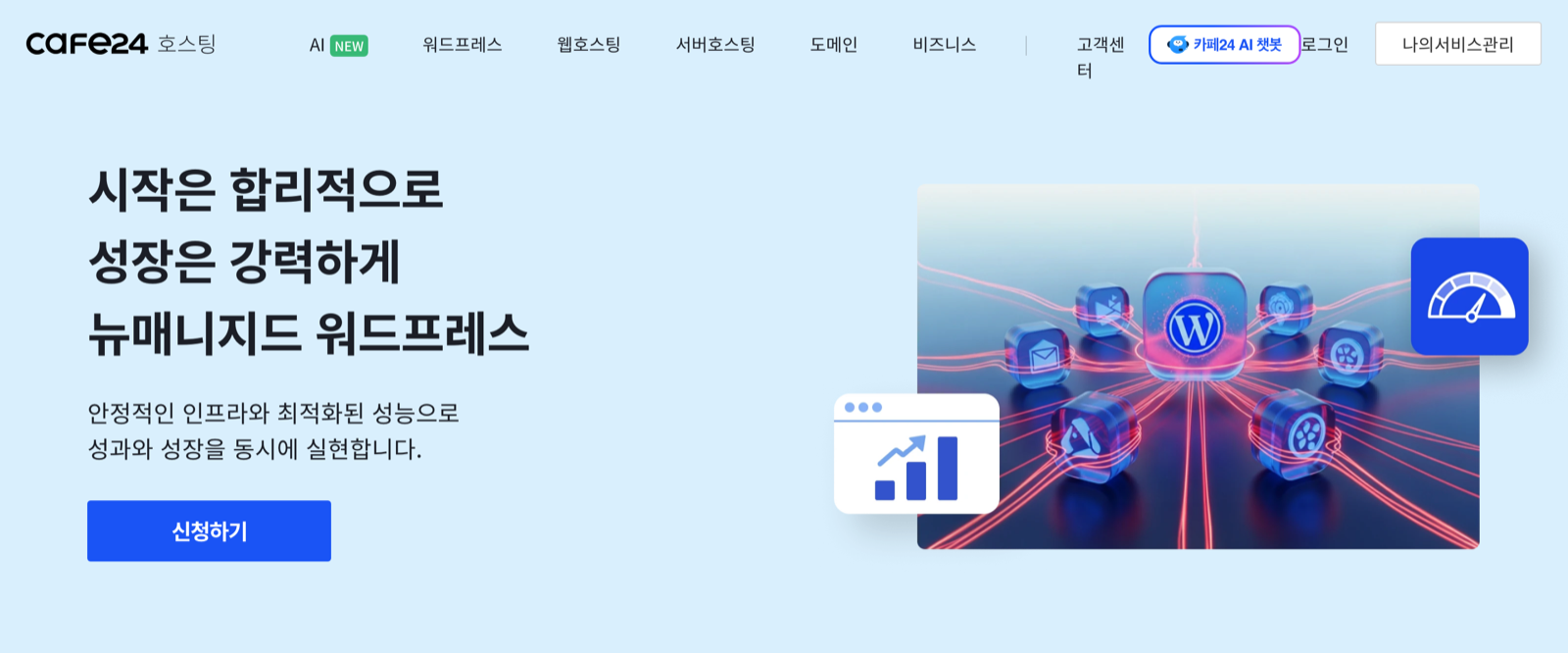 카페24 뉴 매니지드 워드프레스 상품 페이지