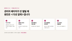 워드프레스 관리자 페이지 접속 안 될 때 — 로그인 주소부터 확인하는 순서