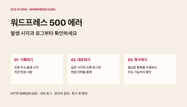 워드프레스 500 에러 해결: 오류 로그 확인부터 복구까지